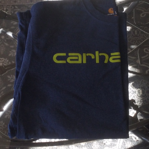 Carhartt Other - Carhartt Blue Tee with Yellow Logo